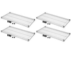 Pack de 4 Repisas para Estante de Acero Cromado 60x45cm