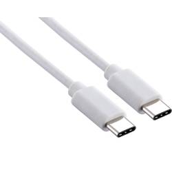 Cable USB-C a USB-C 2.1A Blanco 1 Metro